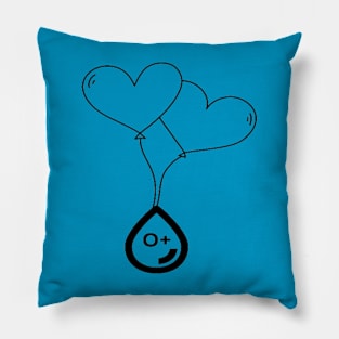 Heart with Blood Group O+ Pillow