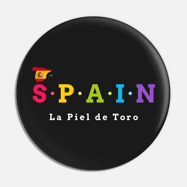 Spain, La Piel de Toro. The bull skin. (Flag Version) Pin by Koolstudio