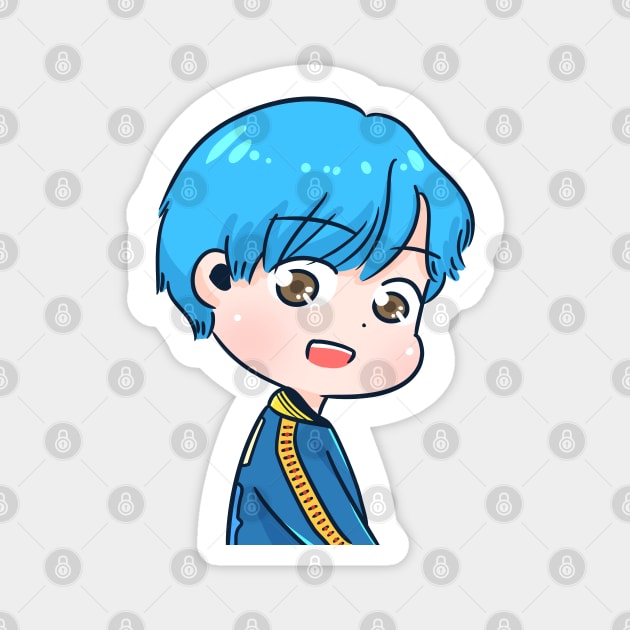 BTS V Taehyung blue Magnet by Oricca