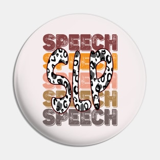 Speech Language Pathologist Stacked Cheetah Leopard Back to School Pin