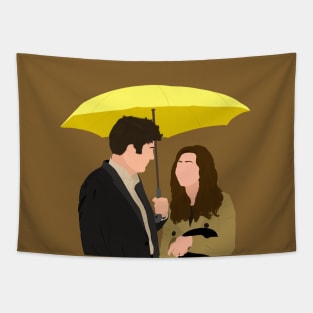 How I Met Your Mother Ted and Tracy Yellow Umbrella Tapestry