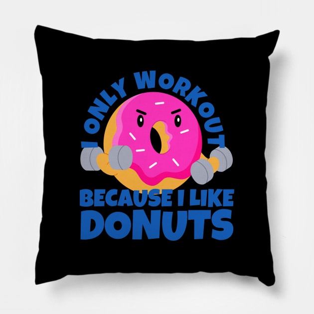 I Only Workout Because I Like Donuts Pillow by ricricswert