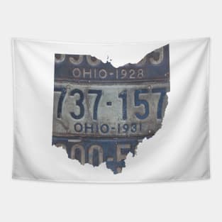 Vintage Ohio License Plates Tapestry