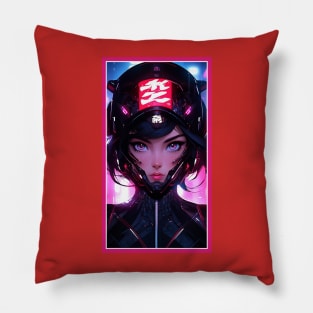 Anime Race Girl | Special Anime Artwork | Pink Red Black Blue Chibi Manga Anime Art Pillow