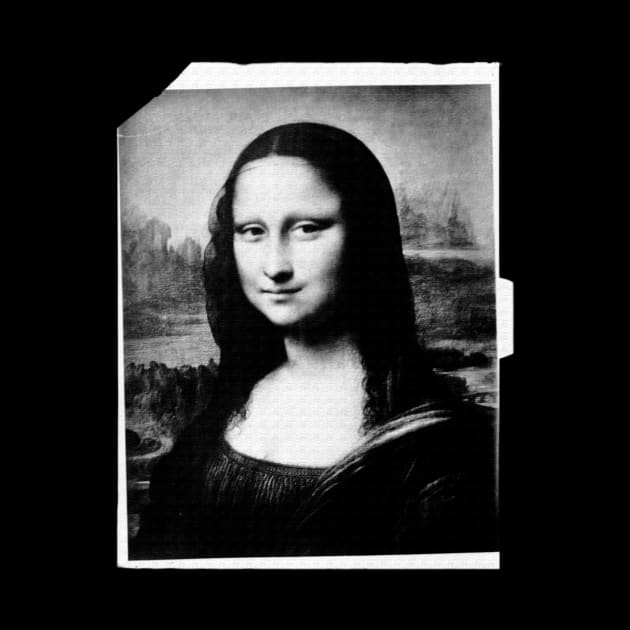 Black and White Davinci Mona Lisa by Museum Pop Art