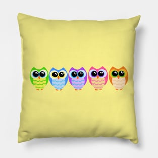 Colorful Owls Pillow