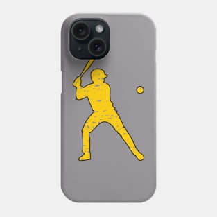 doodle baseball player silhouette Phone Case