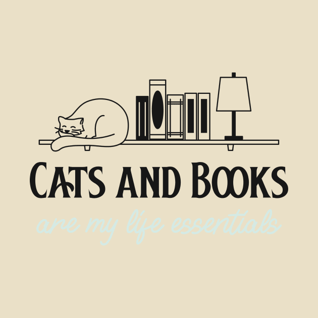 cats and books are my life essentials by WOAT