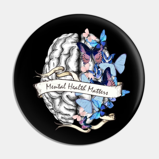 Brain Floral, Mental Health Matters 7 Pin by Collagedream