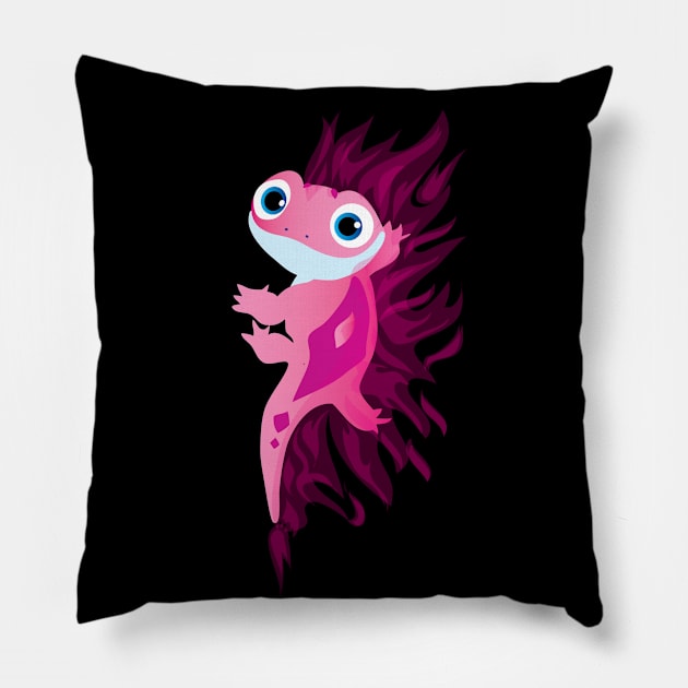 Bruni on fire Pillow by AnnSaltyPaw