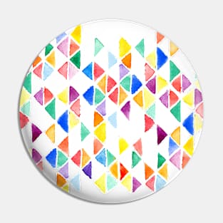 Watercolor Multicolored Triangles Pin