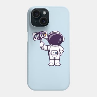 Cute Astronaut Holding Space Board Cartoon Phone Case