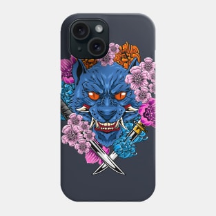 Japanese Animal - Blue Wolf Phone Case