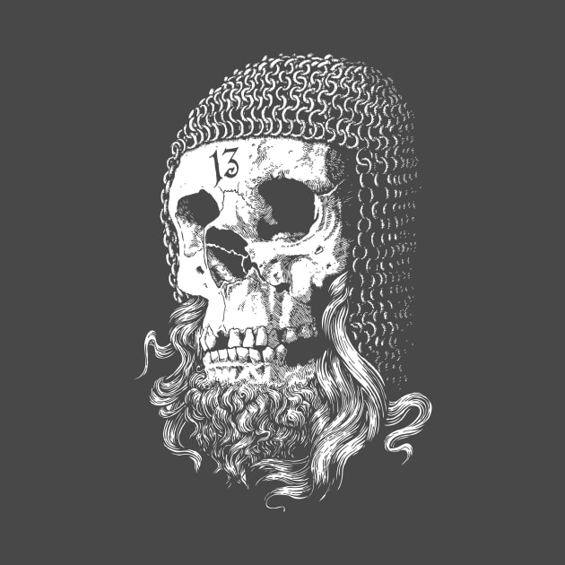 Templar Skull (white on background colour) by Artserge