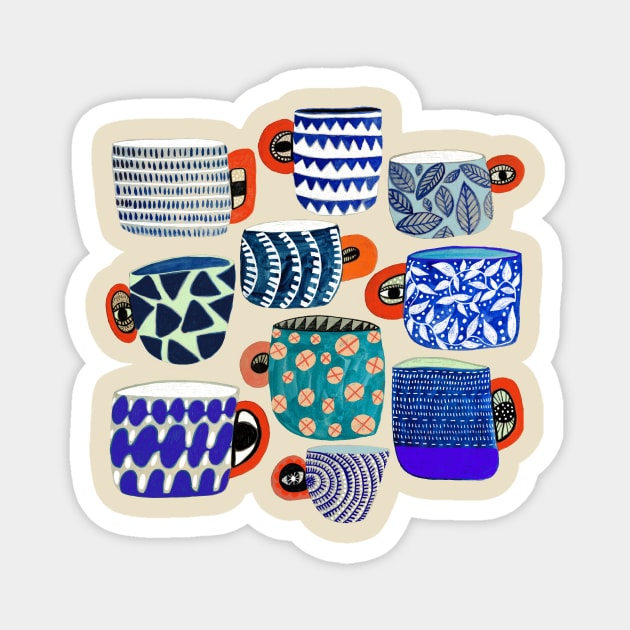 Coffee Mug Collection Magnet by SpringBird