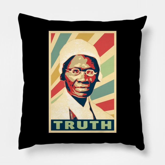 Sojourner Truth Vintage Colors Pillow by Nerd_art