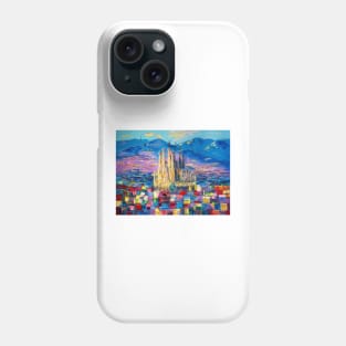 Barcelona In Evening Dress. La Sagrada Familia Phone Case