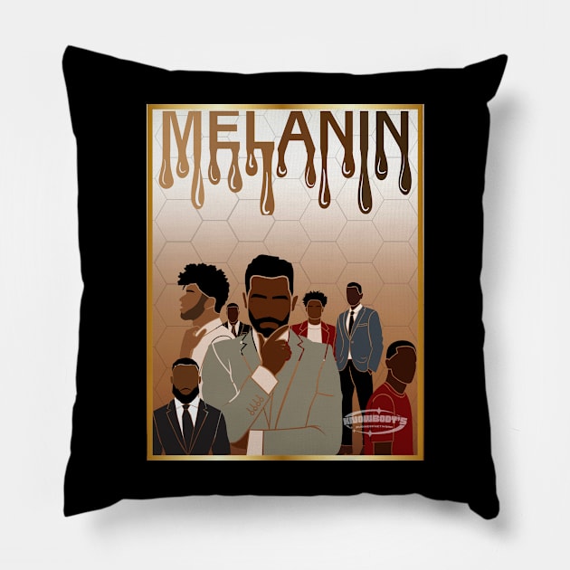 Dripping Melanin (Men) Pillow by Shop Knowbodys Business