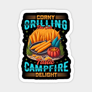 Corny grilling: the cob-tastic campfire delight! Magnet