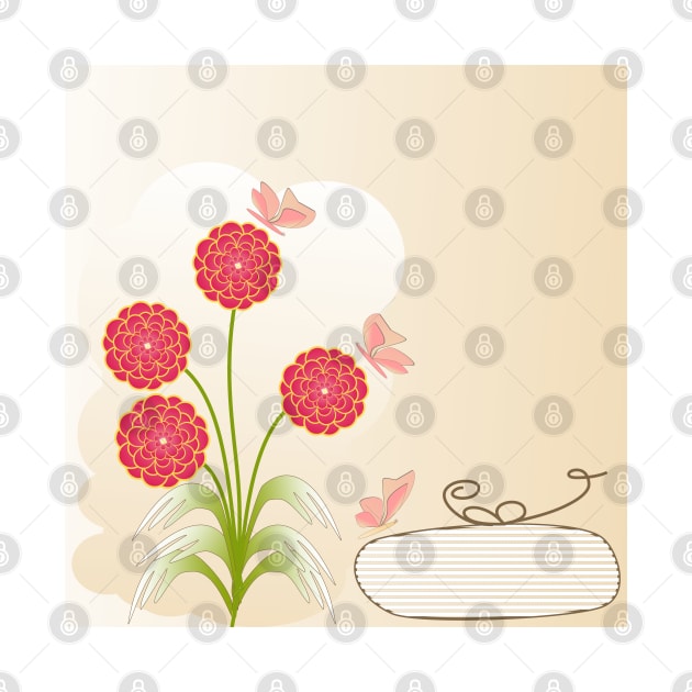 Floral background with vintage  flowers vector design and copy space. by ikshvaku