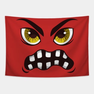 Creepy yellow eyes face Tapestry