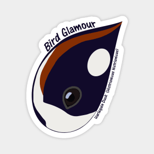 Harlequin Duck (Large Text) Magnet