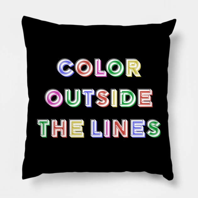 Color outside the lines Pillow by PaletteDesigns