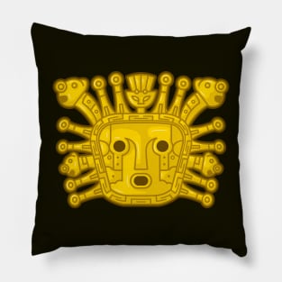 Ancient peruvian Incaic sun god knwowed as "Inti" representation Pillow