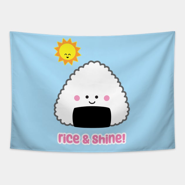 Rice and Shine Onigiri | by queenie's cards Tapestry by queenie's cards