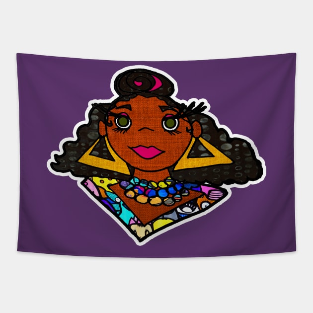 Dope Black Girl Graffiti Design Tapestry by artbyomega