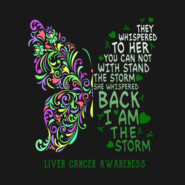 liver cancer butterfly i am the storm by TeesCircle