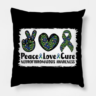 Peace Love Cure Neurofibromatosis Awareness Pillow