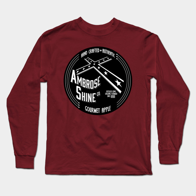 Ambrose Shine Co Black Label Logo Moonshine Long Sleeve T