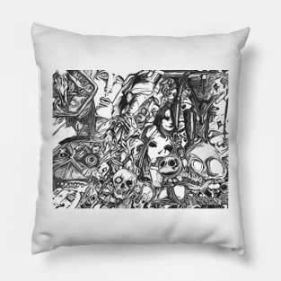 Collage of horror Pillow