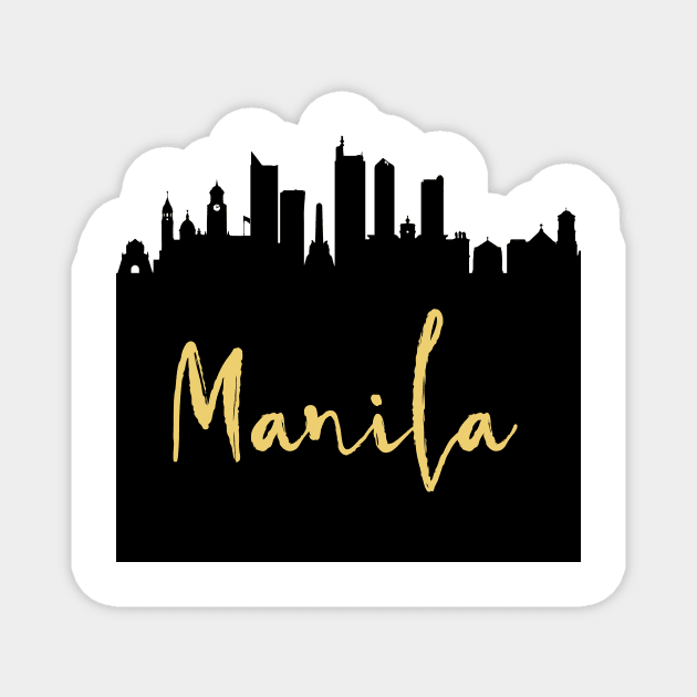 MANILA PHILIPPINES DESIGNER SILHOUETTE SKYLINE ART Magnet by deificusArt