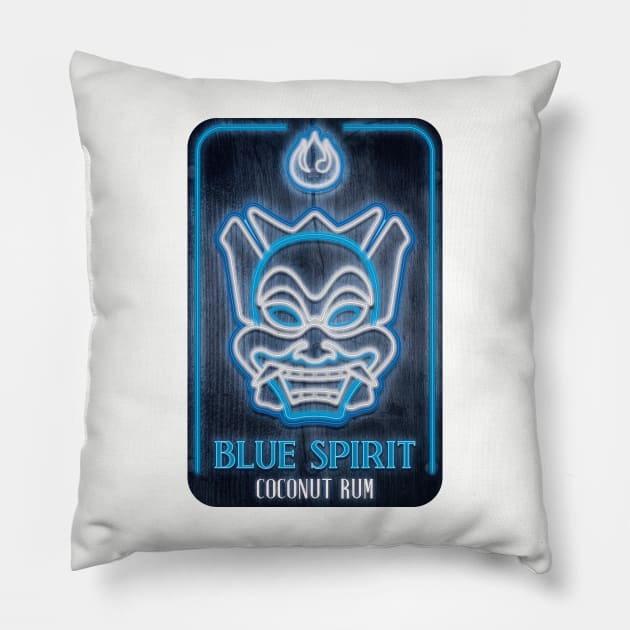 Blue Spirit Coconut Rum Pillow by Sam Potter Design