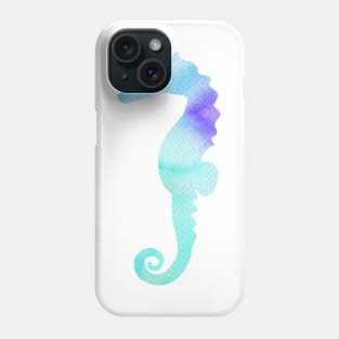 Blue seahorse silhouette Phone Case