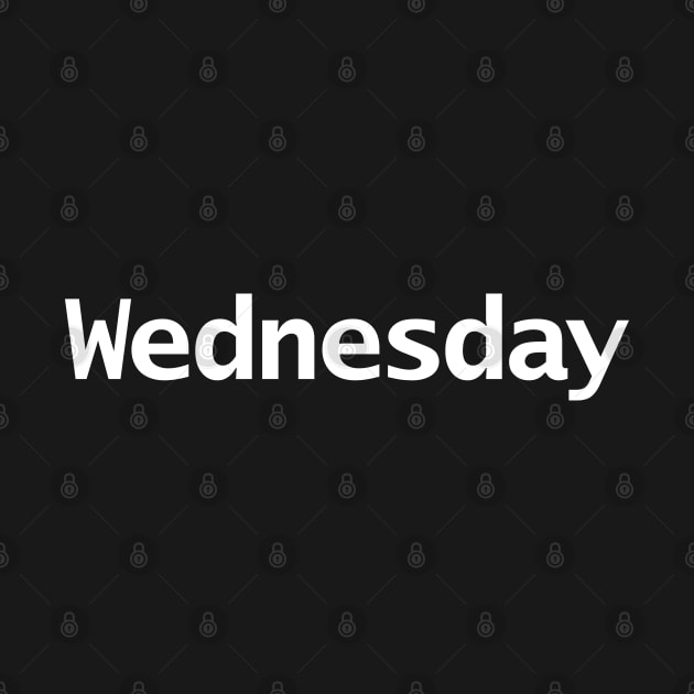 Wednesday Minimal Typography White Text by ellenhenryart