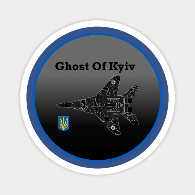 Ghost of Kyiv Ukranian American Society of Texas Magnet by Aces & Eights 