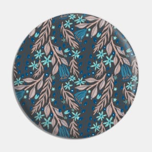 Seamless Leaves Flowers Pattern Pin