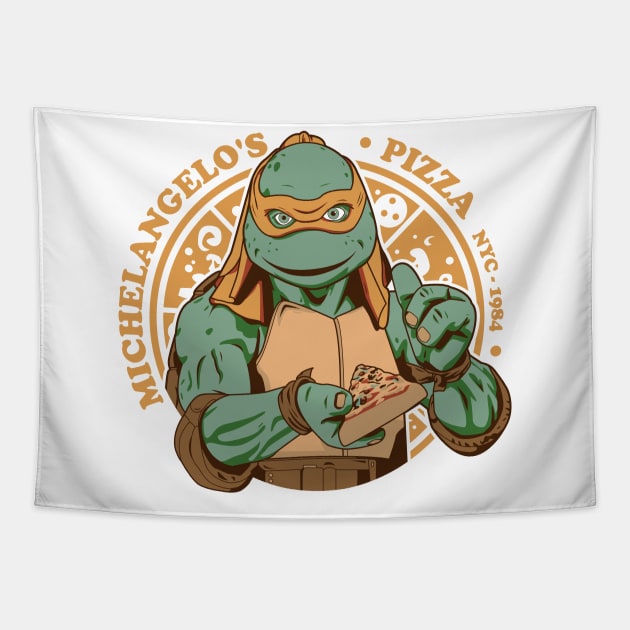 Michelangelo's Pizza Tapestry by ellocoart