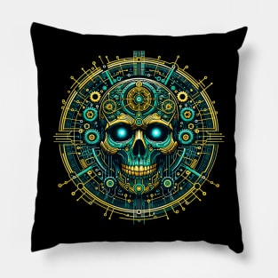 Cybernetic Skull Revelation Pillow