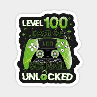 Level 100 Days Of School Unlocked Gamer Gift Magnet