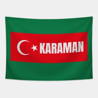 Karaman City in Turkish Flag Tapestry