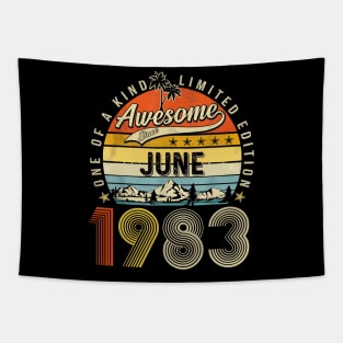 Awesome Since June 1983 Vintage 40th Birthday Tapestry