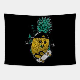 Pineapple Skateboarding Tapestry