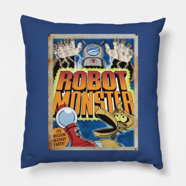 Mystery Science Rusty Barn Sign 3000 - Robot Monster Pillow by Starbase79