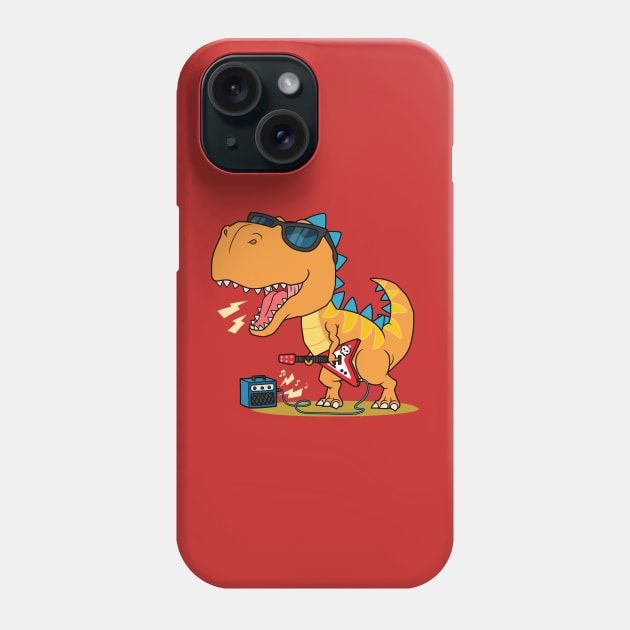 Rock Star T-Rex Phone Case by WorldDinosaurs