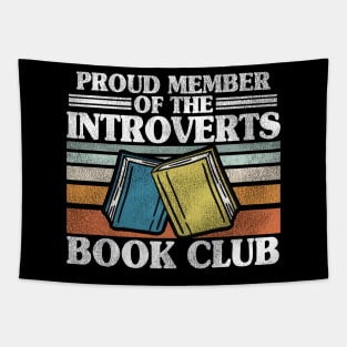 Funny Introvert Book Club Member Introverts Retro Tapestry