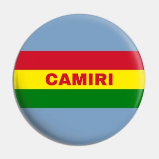 Camiri City in Bolivian Flag Colors Pin